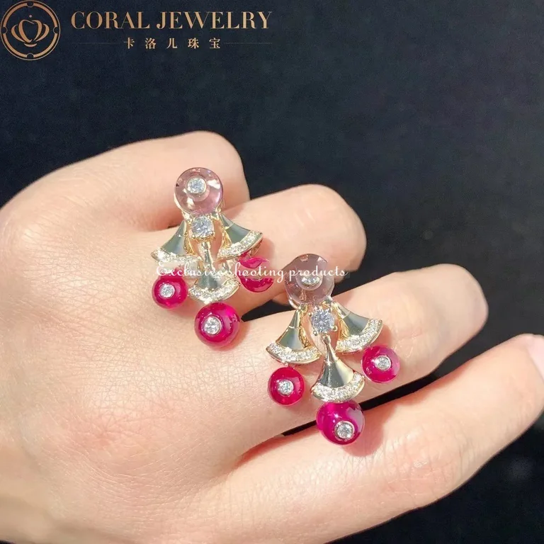 Bulgari 348357 Divas? Dream Earrings Rose Gold with Amethysts OR856484 Rubellites and Pav� Diamonds 6