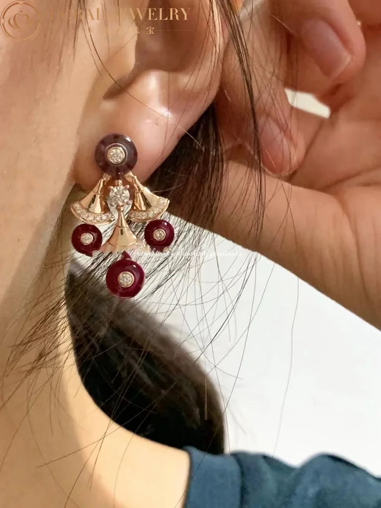 Bulgari 348357 Divas? Dream Earrings Rose Gold with Amethysts OR856484 Rubellites and Pav� Diamonds 3