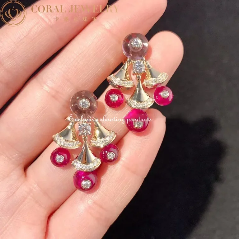 Bulgari 348357 Divas? Dream Earrings Rose Gold with Amethysts OR856484 Rubellites and Pav� Diamonds 2