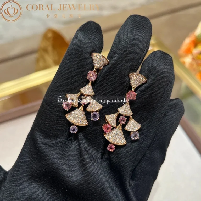 Bulgari 357943 Divas? Dream Earrings Rose Gold Diamond and Spinels 2