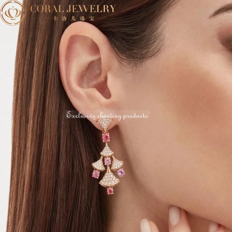Bulgari 357943 Divas? Dream Earrings Rose Gold Diamond and Spinels 3