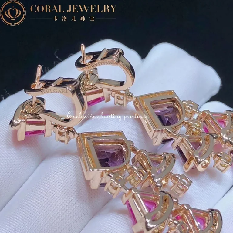 Bulgari 354078 Divas? Dream Earrings Rose Gold Diamond Amethyst and Rubellite OR858027 7