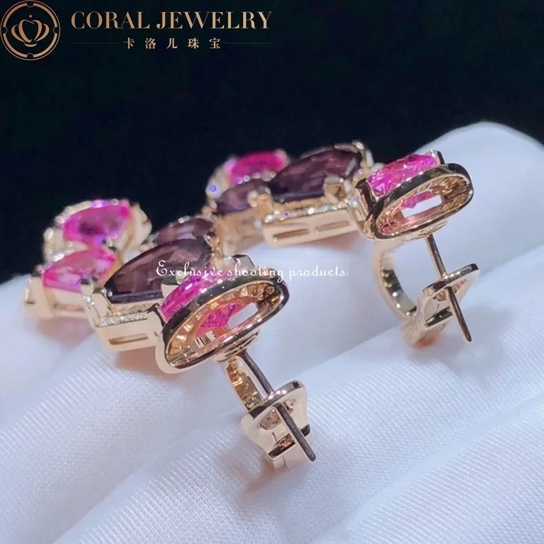 Bulgari 354078 Divas? Dream Earrings Rose Gold Diamond Amethyst and Rubellite OR858027 5