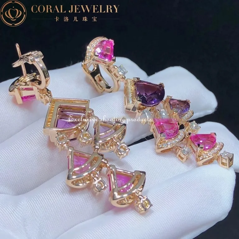 Bulgari 354078 Divas? Dream Earrings Rose Gold Diamond Amethyst and Rubellite OR858027 4