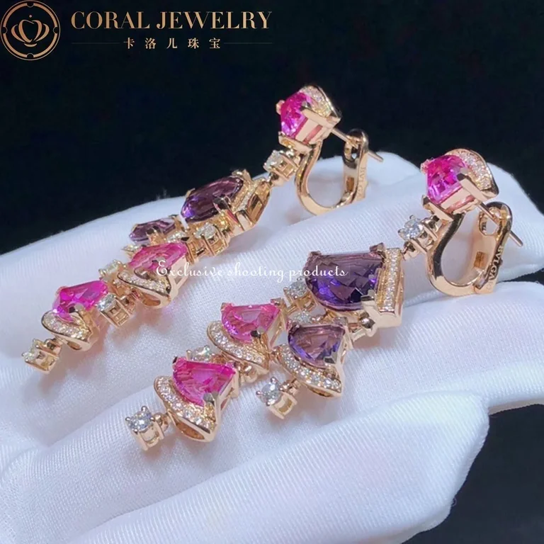 Bulgari 354078 Divas? Dream Earrings Rose Gold Diamond Amethyst and Rubellite OR858027 3