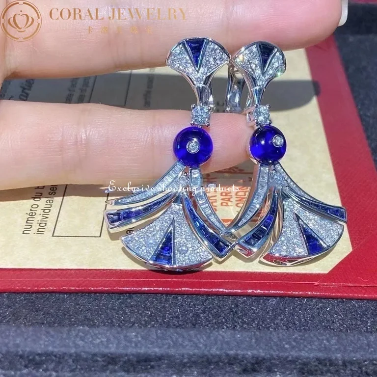 Bulgari Divas? Dream Earrings White Gold Diamonds Sapphires Earrings 5