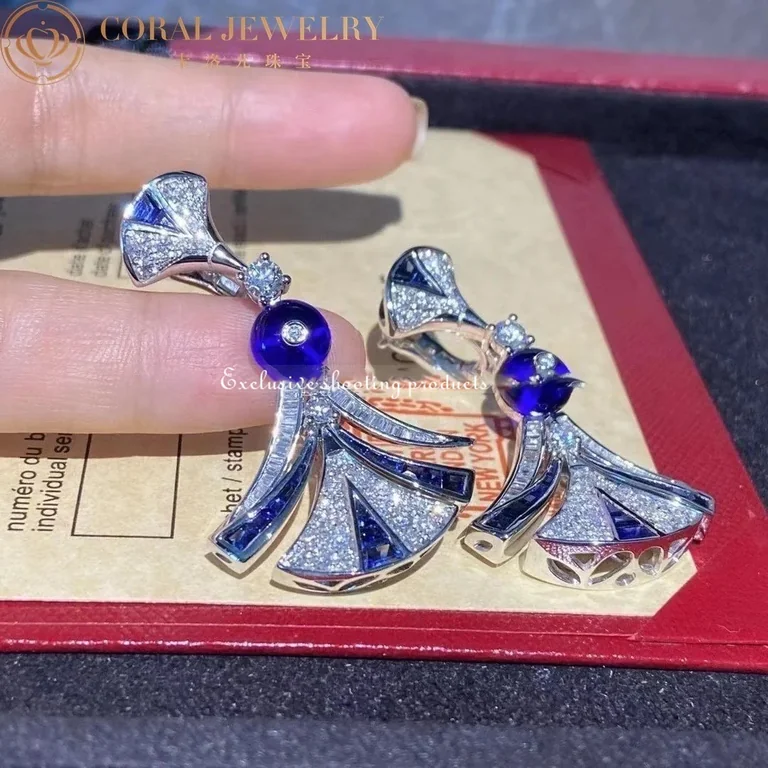 Bulgari Divas? Dream Earrings White Gold Diamonds Sapphires Earrings 4