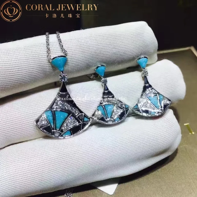 Bulgari Divas? 350741 Dream Earrings White Gold Diamonds Turquoise OR857248 4