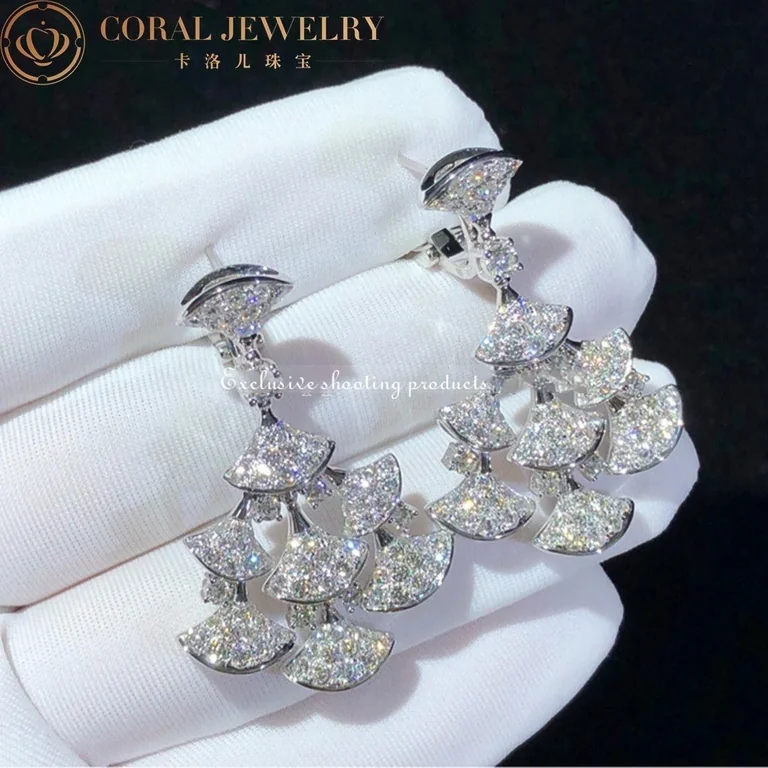 Bulgari 348365 Divas? Dream Earrings White Gold Pav� Diamonds OR856469 2
