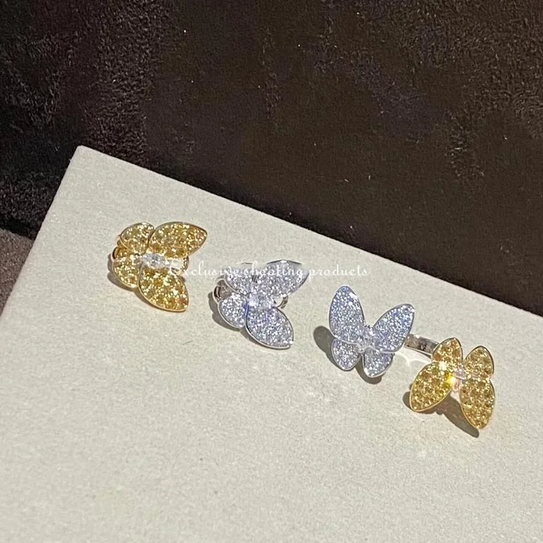 Van Cleef & Arpels VCARA13600 Two Butterfly Between the Finger ring White gold Diamond Sapphire ring 12