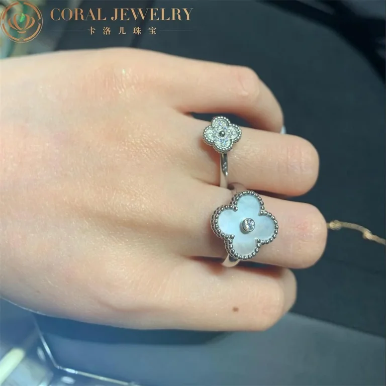 Van Cleef & Arpels VCARO85800 Sweet Alhambra ring White gold Diamond ring 6