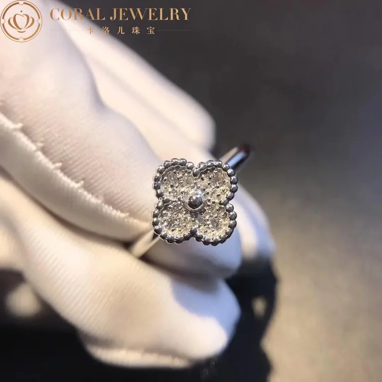 Van Cleef & Arpels VCARO85800 Sweet Alhambra ring White gold Diamond ring 3