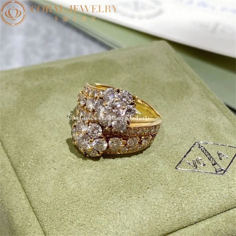 Van Cleef & Arpels ring Snowflake Yellow Two Flower Ring VCARO3RG00-YG 4