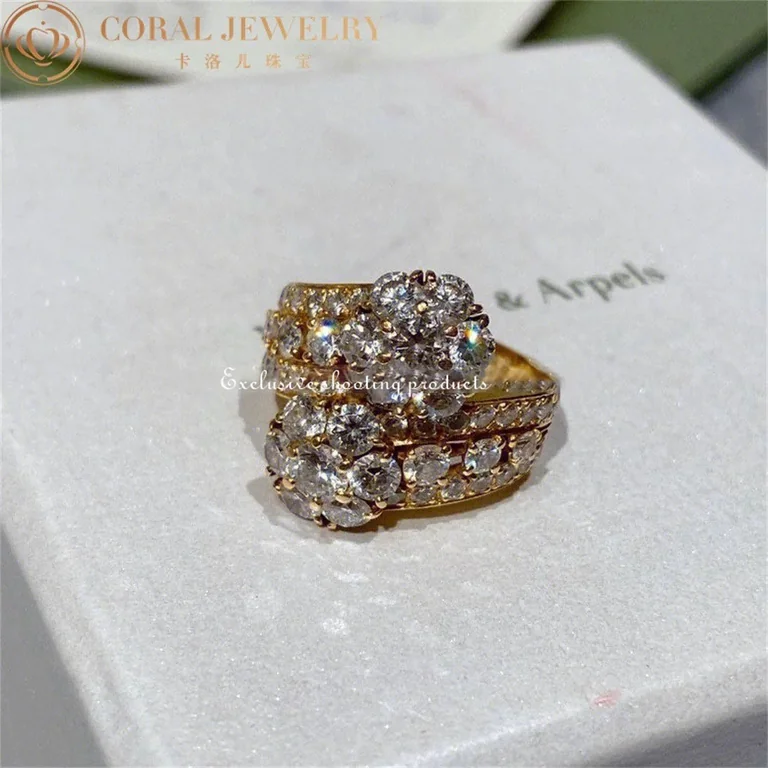 Van Cleef & Arpels ring Snowflake Yellow Two Flower Ring VCARO3RG00-YG 2