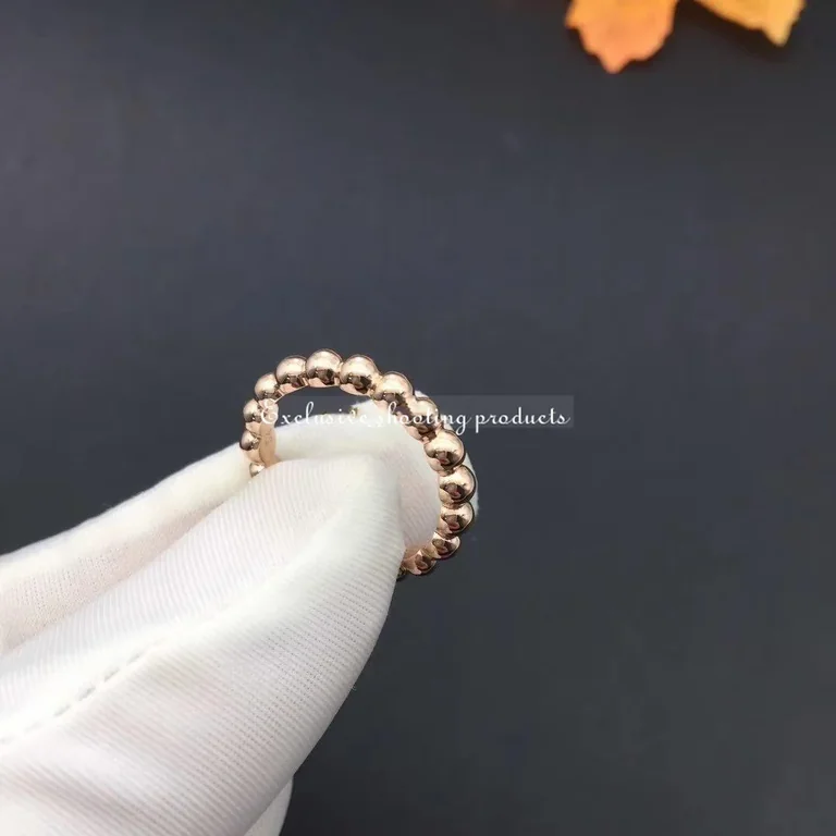 Van Cleef & Arpels VCARN9PB00 Perlée pearls of gold ring medium model Rose gold ring 4