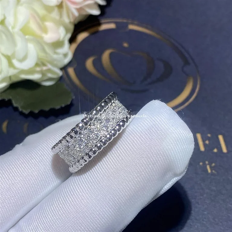 Van Cleef & Arpels VCARN9Q000 Perlée diamonds ring 3 rows White gold Diamond ring 4