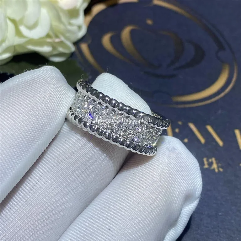 Van Cleef & Arpels VCARN9Q000 Perlée diamonds ring 3 rows White gold Diamond ring 3