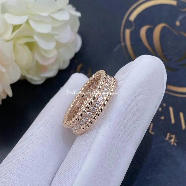 Van Cleef & Arpels VCARP4E300 Perlée diamonds ring 1 row Rose gold Diamond ring 3