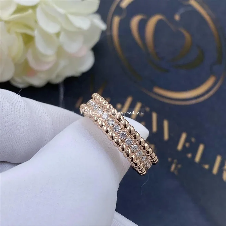 Van Cleef & Arpels VCARP4E300 Perlée diamonds ring 1 row Rose gold Diamond ring 2