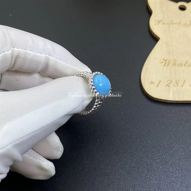 Van Cleef & Arpels VCARP4DQ00 ring Perlée couleurs White gold Turquoise ring 6