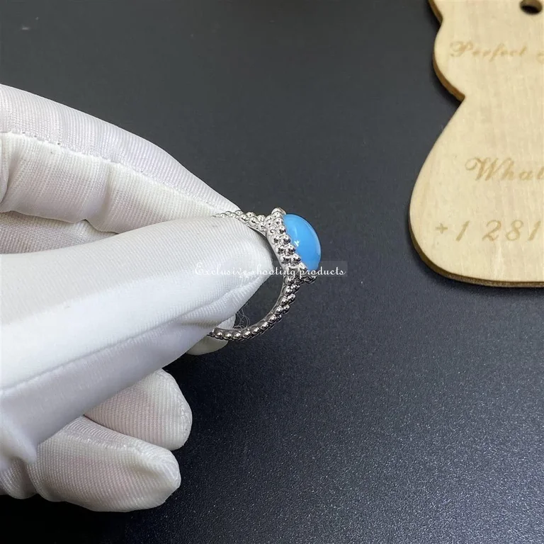 Van Cleef & Arpels VCARP4DQ00 ring Perlée couleurs White gold Turquoise ring 4