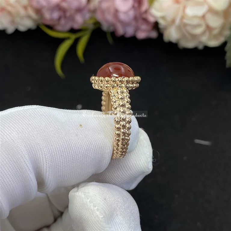 Van Cleef & Arpels VCARP4DR00 ring Perlée couleurs Rose gold Carnelian ring 5