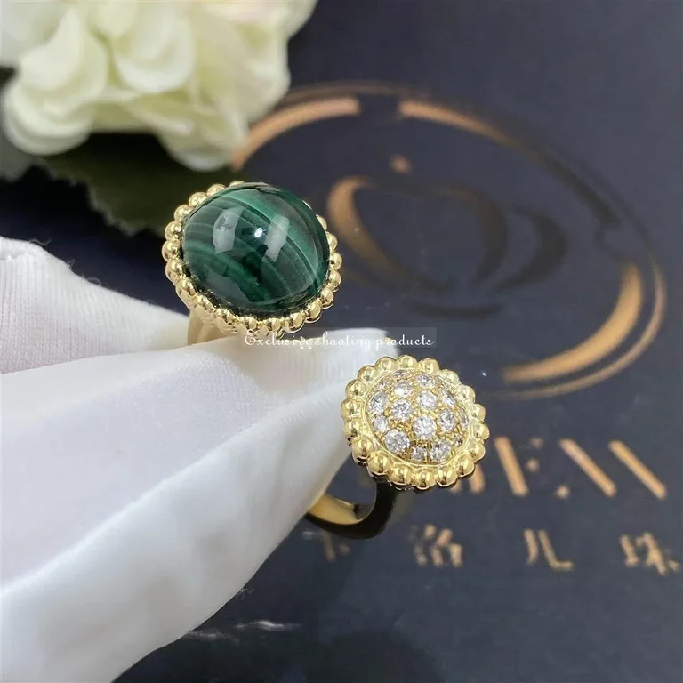 Van Cleef & Arpels VCARO9SU00 ring Perlée couleurs Between the Finger Yellow gold Diamond Malachite ring 7