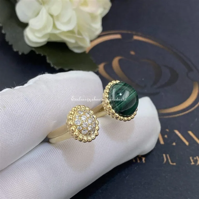 Van Cleef & Arpels VCARO9SU00 ring Perlée couleurs Between the Finger Yellow gold Diamond Malachite ring 6