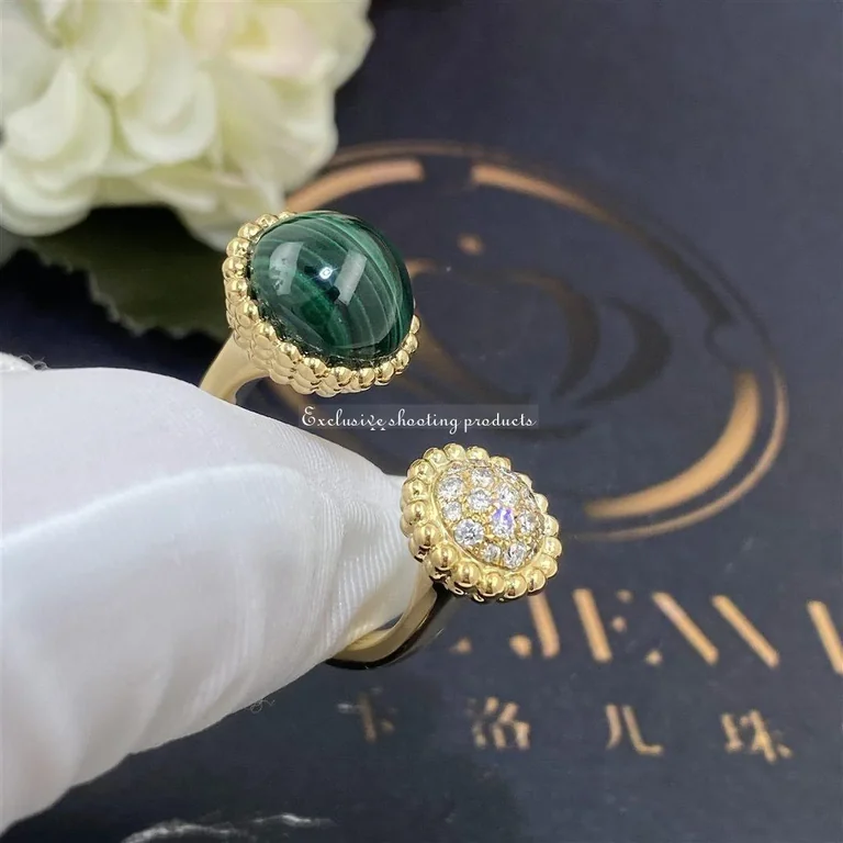 Van Cleef & Arpels VCARO9SU00 ring Perlée couleurs Between the Finger Yellow gold Diamond Malachite ring 3