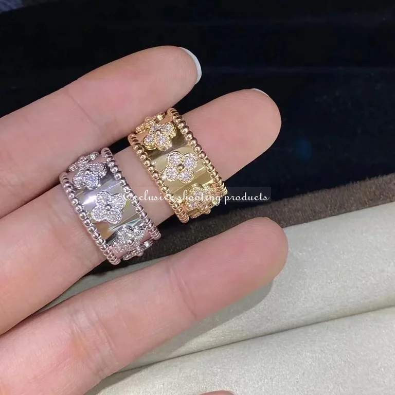 Van Cleef & Arpels VCARO9LO00 Perlée clovers ring Yellow gold Diamond ring 8
