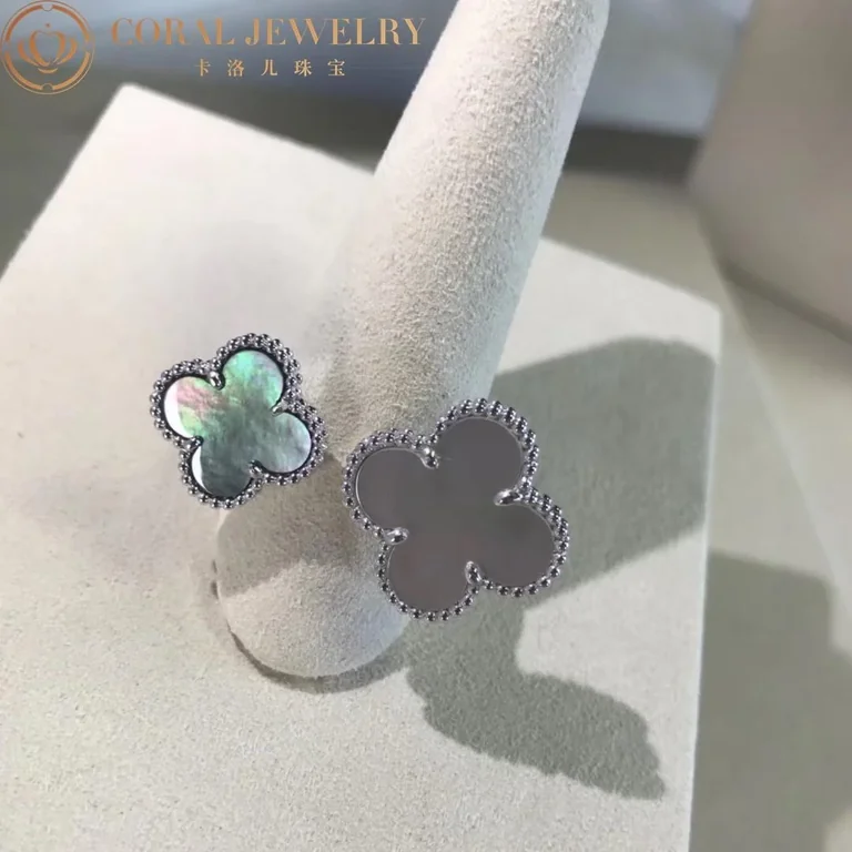 Van Cleef & Arpels VCARN05600 ring Magic Alhambra Between the Finger ring White gold Mother-of-pearl ring 5