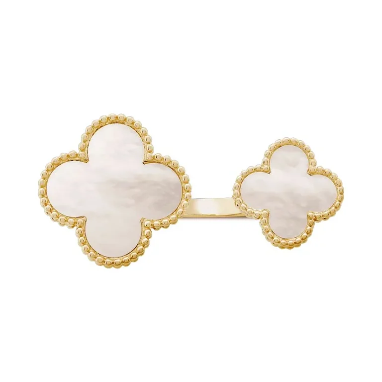 Van Cleef & Arpels VCARN05500 ring Magic Alhambra Between the Finger ring Yellow gold Mother-of-pearl ring 8