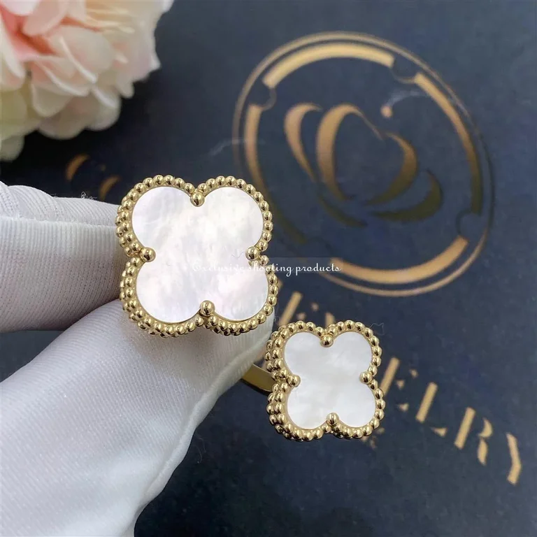 Van Cleef & Arpels VCARN05500 ring Magic Alhambra Between the Finger ring Yellow gold Mother-of-pearl ring 6