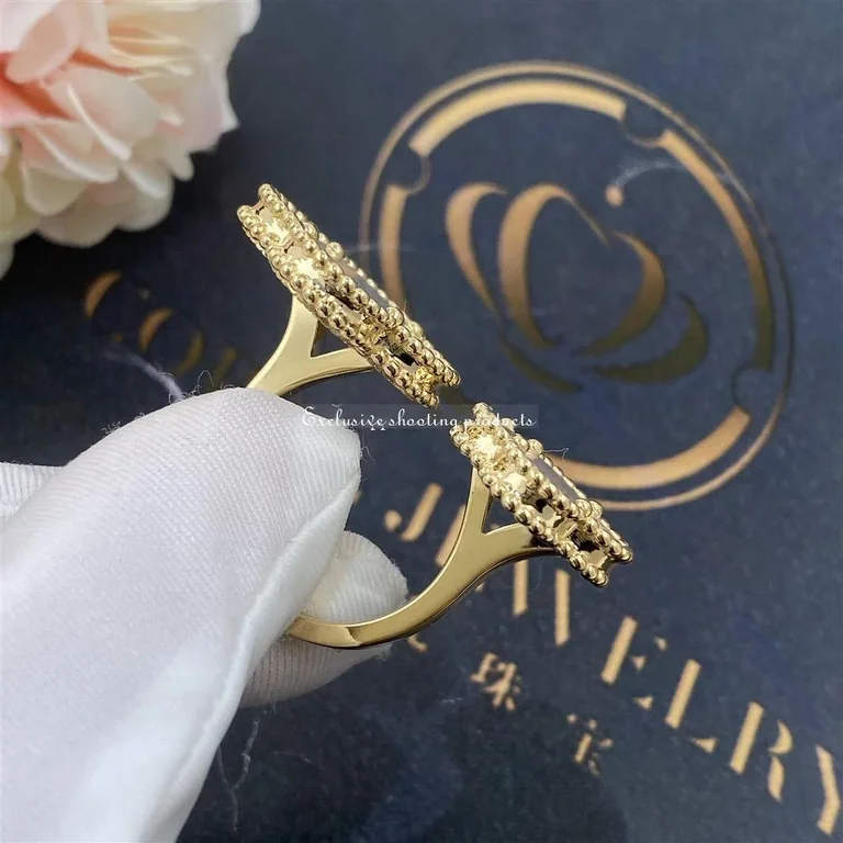 Van Cleef & Arpels VCARN05500 ring Magic Alhambra Between the Finger ring Yellow gold Mother-of-pearl ring 5