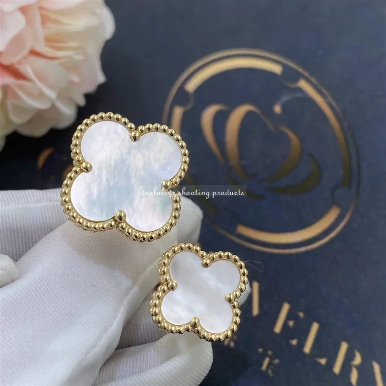 Van Cleef & Arpels VCARN05500 ring Magic Alhambra Between the Finger ring Yellow gold Mother-of-pearl ring 3