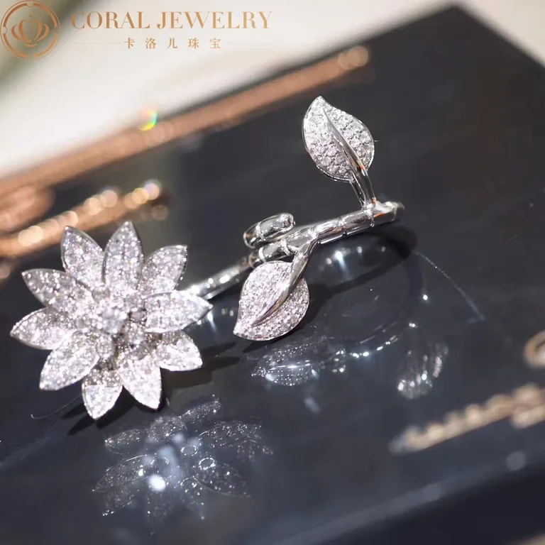 Van Cleef & Arpels VCARP1ND00-Vintage Style Lotus Between the Finger Ring? White gold Diamond Vintage Style Ring 6