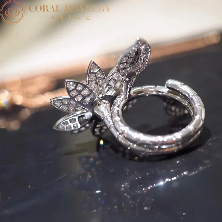 Van Cleef & Arpels VCARP1ND00-Vintage Style Lotus Between the Finger Ring? White gold Diamond Vintage Style Ring 3