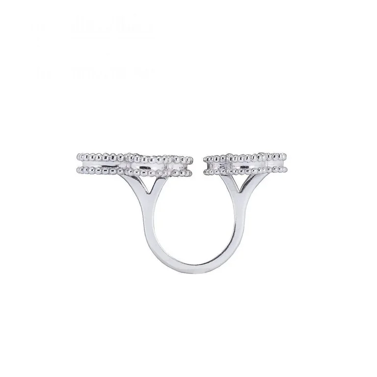 Van Cleef & Arpels VCARN5P300-WG Lucky Alhambra Between the Finger ring white gold Mother-of-pearl Turquoise ring 2