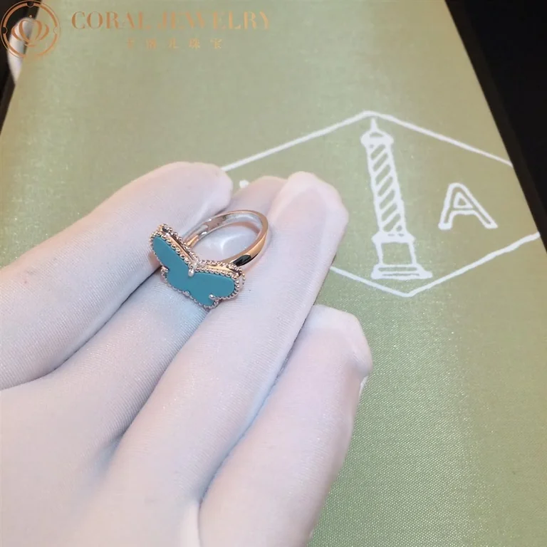 Van Cleef & Arpels Ring Lukcy Alhambra Turquoise Butterfly Ring 5