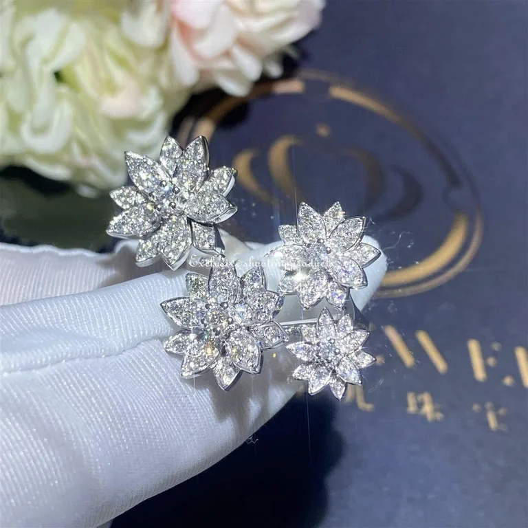 Van Cleef & Arpels VCARP7TF00 Lotus Between the Finger ring 4 flowers White gold Diamond ring 8