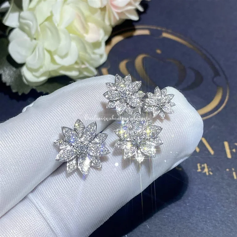 Van Cleef & Arpels VCARP7TF00 Lotus Between the Finger ring 4 flowers White gold Diamond ring 7
