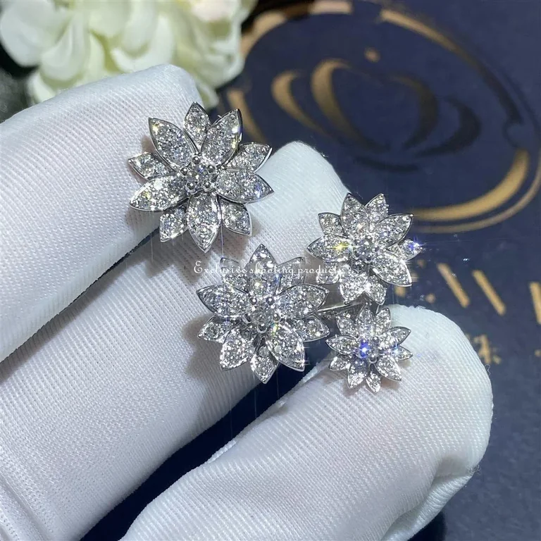 Van Cleef & Arpels VCARP7TF00 Lotus Between the Finger ring 4 flowers White gold Diamond ring 6
