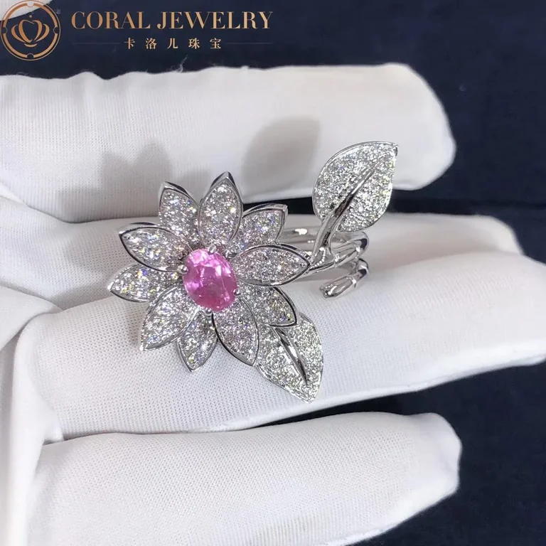 Van Cleef & Arpels VCARP1ND00-Custom Ruby Lotus Between the Finger Ring White gold Diamond Custom Ruby Ring 8