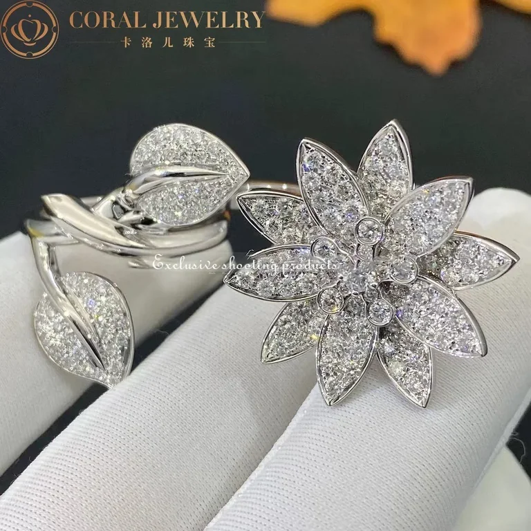 Van Cleef & Arpels VCARP1ND00 Lotus Between the Finger Ring White gold Diamond Ring 10
