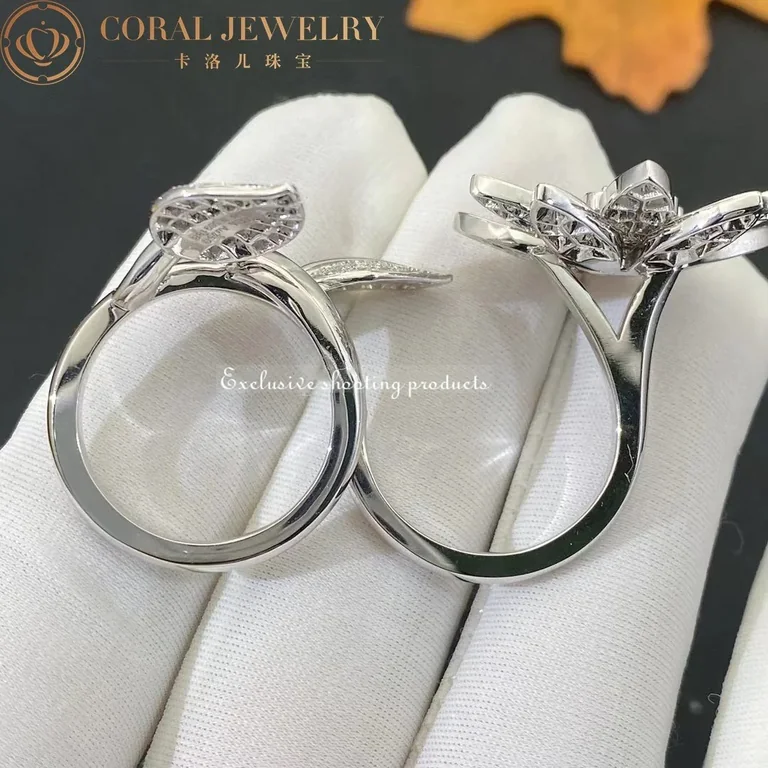 Van Cleef & Arpels VCARP1ND00 Lotus Between the Finger Ring White gold Diamond Ring 3