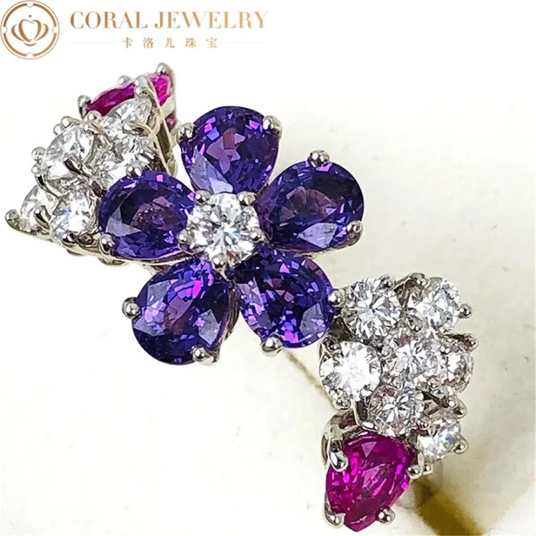 Van Cleef & Arpels VCARP05600 Folie des Prés ring White gold Diamond Sapphire ring 3