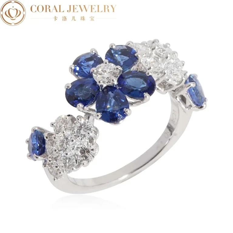 Van Cleef & Arpels VCARP05700 Folie des Prés ring White gold Diamond Sapphire ring 6