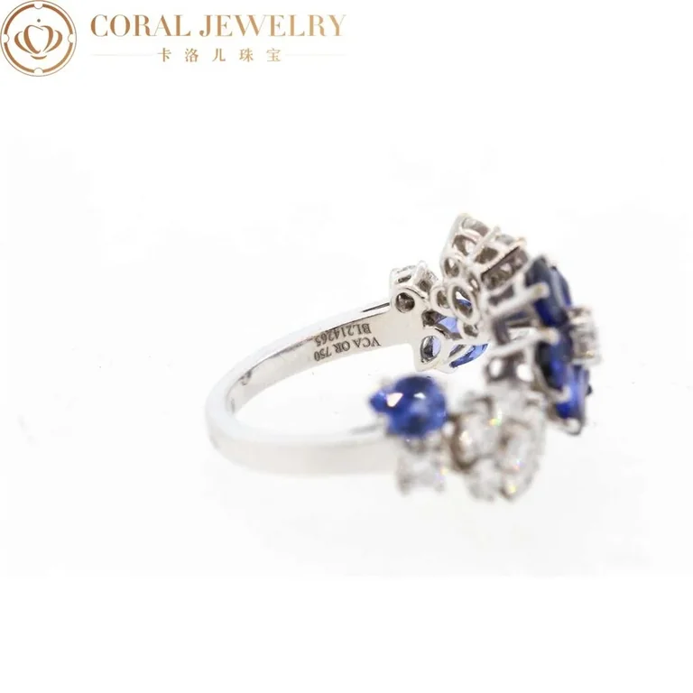 Van Cleef & Arpels VCARP05700 Folie des Prés ring White gold Diamond Sapphire ring 2