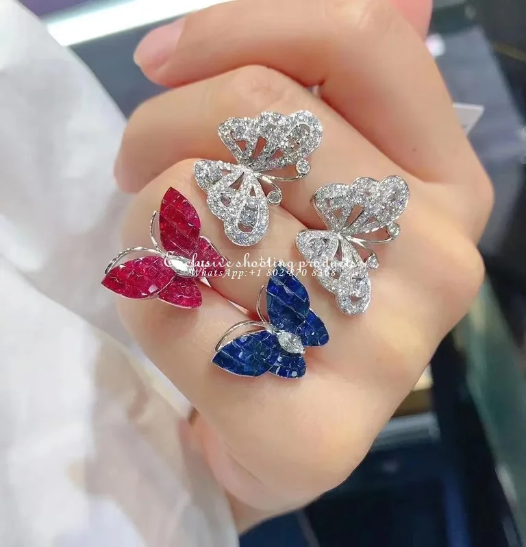 Van Cleef & Arpels VCARF27100 Flying Butterfly between the finger ring Mystery-Set Ruby Two Flying Butterfly ring 4