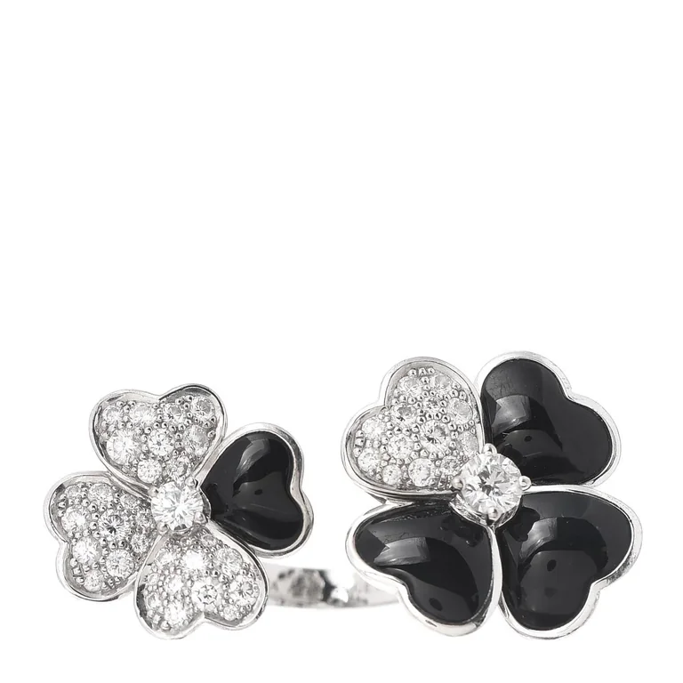 Van Cleef & Arpels VCARO55100-WG Cosmos Between the Finger ring 18K White Gold Diamond Black Onyx ring 7
